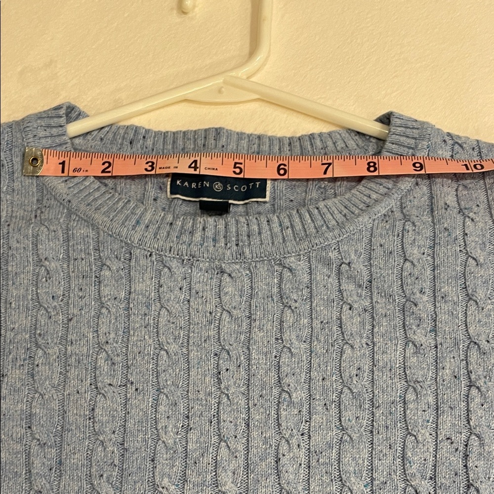 ☺️ Karen Scott Light Blue Cable Knit Sweater - Picture 5 of 7